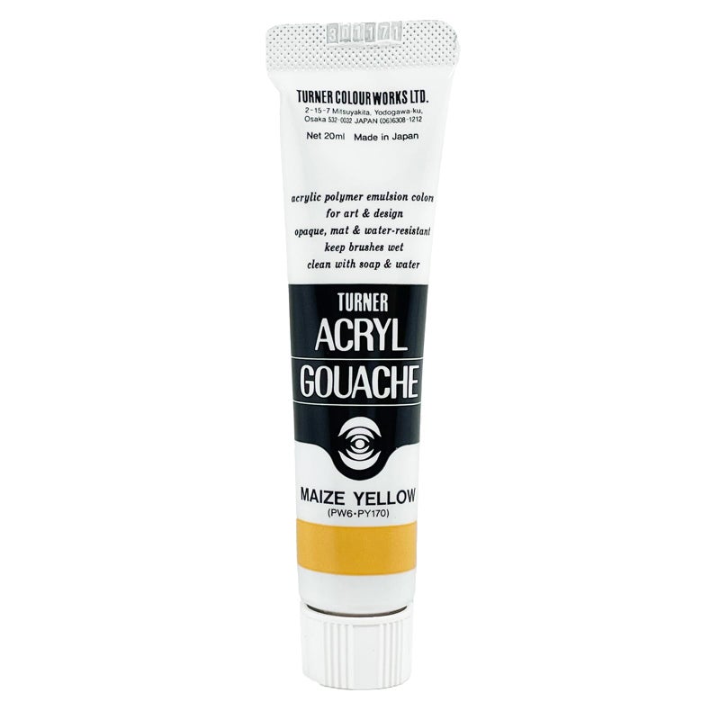 Turner Colour Works Acryl Gouache Artist Acrylic Paint Single 20 ml Tube Maize Yellow