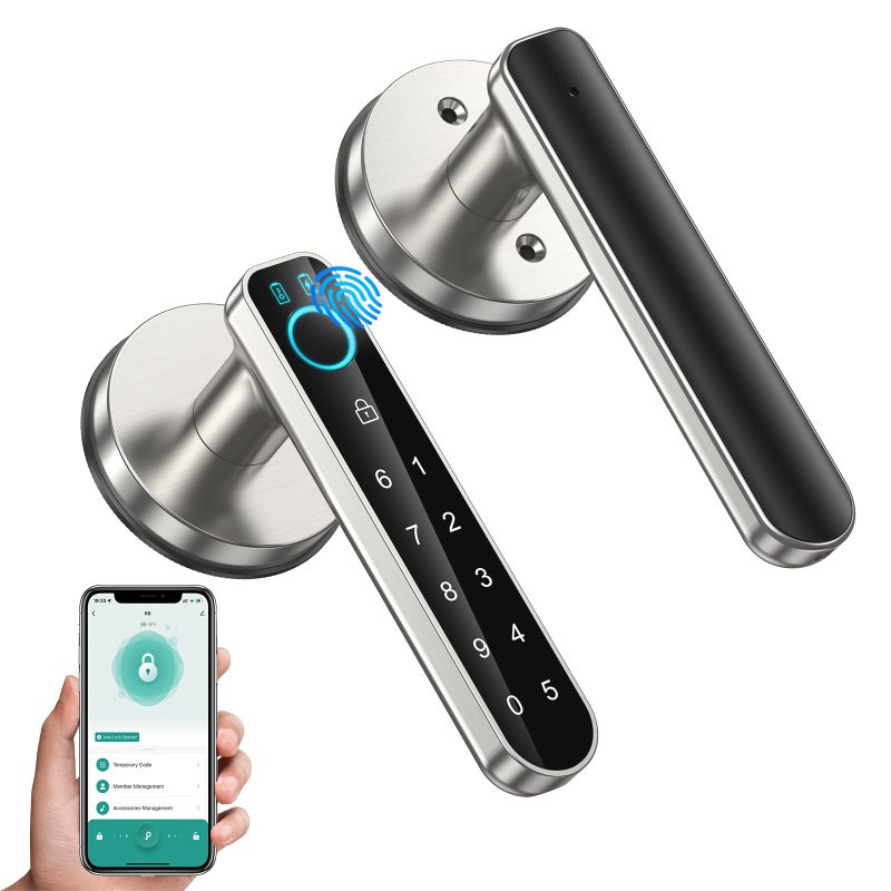 OFFTV Fingerprint Door Lock-biometric Door Lock-Smart Door knob-with passcode keypad keyless Entry Door Handle,for Bedroom Home Hotel Office - Image 1