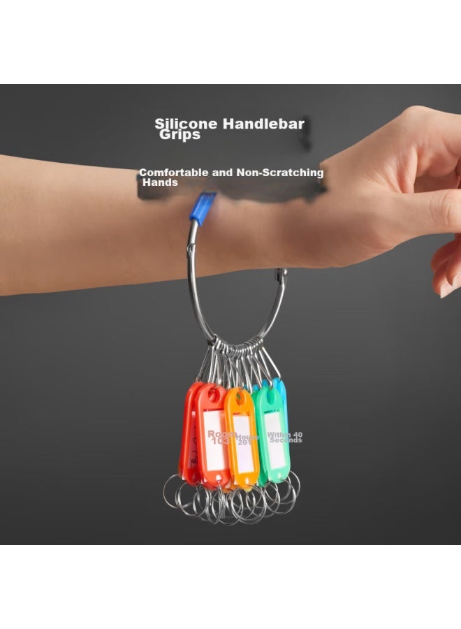 Dsb Key Ring Blue Bracelet 20 Slots, 25 Marking Tags, Key Chain Markers, Key Rings, Thickened Stainless Steel Markers For Classification And Storage - Image 4