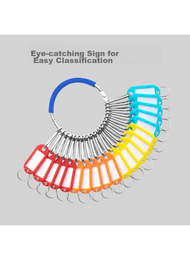 Dsb Key Ring Blue Bracelet 20 Slots, 25 Marking Tags, Key Chain Markers, Key Rings, Thickened Stainless Steel Markers For Classification And Storage - Image 3