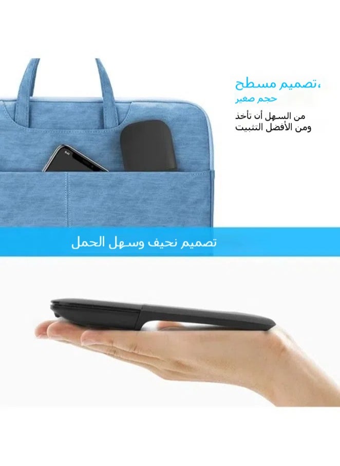 ماركة غير محددة ماوس بلوتوث بتصميم منحنٍ بشاشة لمس، ماوس لاسلكي قابل للطي، بدون مستقبل نانو USB، ماوس بصري صغير مريح للكمبيوتر المحمول والجهاز اللوحي والهاتف الذكي  - Image 4