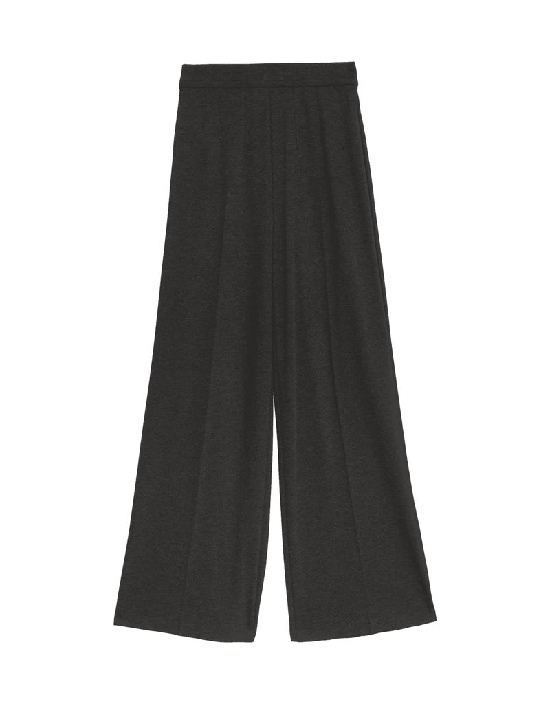Marks & Spencer Jersey Wide Leg Trousers with Stretch T594793CHARCOAL (XS) - Image 3