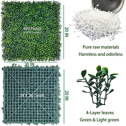 ODTORY Artificial Grass Wall Backdrop Panels,20X20 in 12P UV-Anti Greenery Boxwood Panels for Indoor Outdoor Green Wall Decor & Ivy Fence Covering Privacy - Image 2