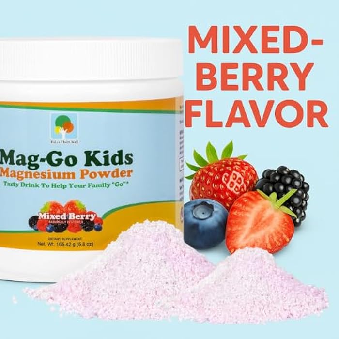 Raise Them Well Mag-Go Kids Magnesium Powder | Constipation Relief (Mixed Berry) | 90 Servings per Tub - Image 3
