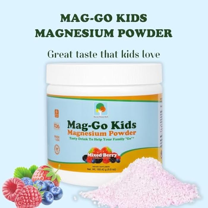 Raise Them Well Mag-Go Kids Magnesium Powder | Constipation Relief (Mixed Berry) | 90 Servings per Tub - Image 5