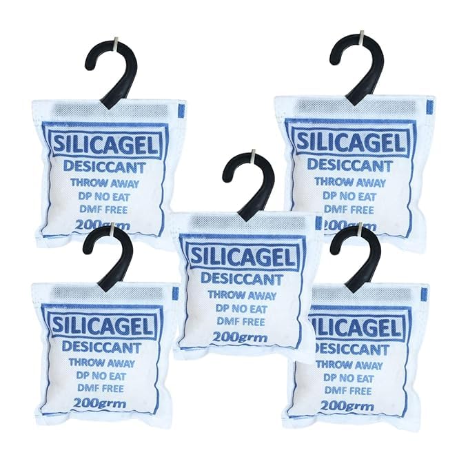 Joypates Joypates Silica Gel 200 Gram Pouch of Silica Gel Pouches for Room Kitchen Wardrobe Cupboard car Bedroom Camera Lenses Shoes 200 Gm 200 Gm Pack of 5 