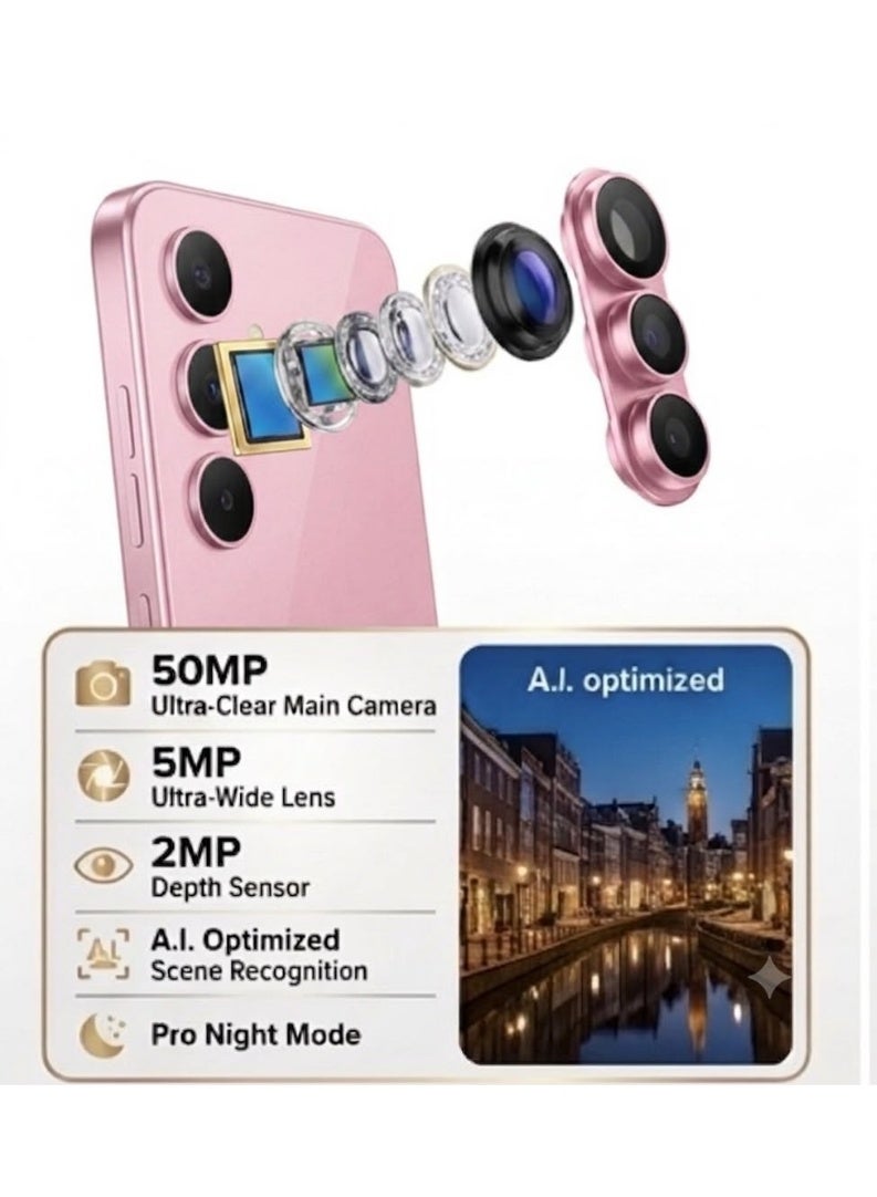  تكنو سكاي هاتف ذكي techno sky A58 5G كاميرا ثلاثية بطارية 5500 مللي أمبير وردي - Image 4