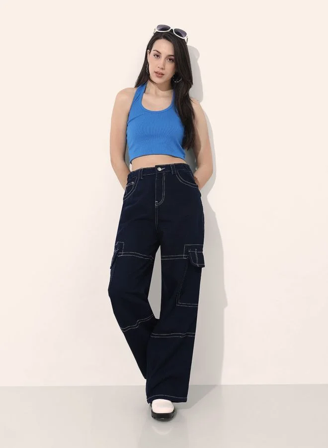 مرفوعة Women Boxy Fit Printed High Rise Jeans