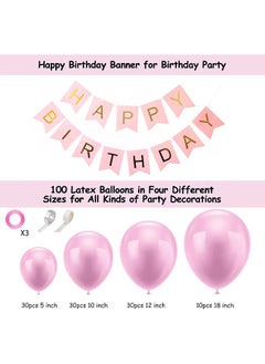 106-pcs Pink White Latex Balloon Arch Garland Set with Happy Birthday Banner,Perfect for Graduation Baby Shower Wedding Birthday Bachelorette Party - pzsku/Z6D25870EAABB79834ACDZ/45/_/1729321557/c2594faf-fc35-4bfc-bd09-4316f8b5a389