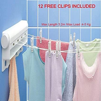 MADRIC Cloth Hanging Rope Retractable extendable Clothes line Laundry Dry Rope Wall Mounted Balcony Hanger Automatic Retractable Clothesline - Image 2