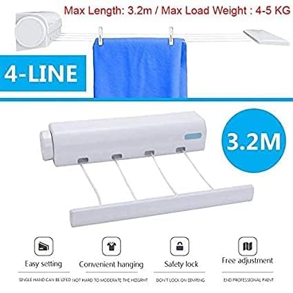 MADRIC Cloth Hanging Rope Retractable extendable Clothes line Laundry Dry Rope Wall Mounted Balcony Hanger Automatic Retractable Clothesline - Image 3