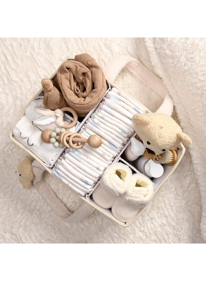 Baby Diaper Caddy Organizer for Changing Table, Baby Storage Basket for Diapers and Baby Wipes, Gift for Baby Shower, Car Caddy Organizer, Nursery Diaper Organizer, Portable Diaper Storage - Image 5
