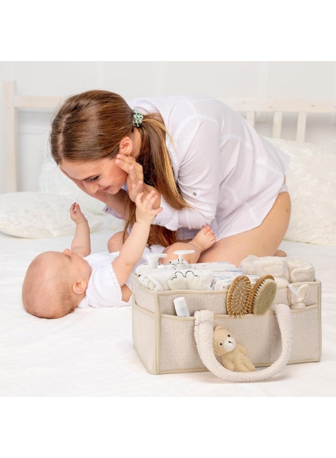 Baby Diaper Caddy Organizer for Changing Table, Baby Storage Basket for Diapers and Baby Wipes, Gift for Baby Shower, Car Caddy Organizer, Nursery Diaper Organizer, Portable Diaper Storage - Image 2