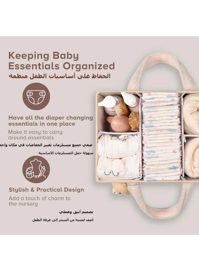 Baby Diaper Caddy Organizer for Changing Table, Baby Storage Basket for Diapers and Baby Wipes, Gift for Baby Shower, Car Caddy Organizer, Nursery Diaper Organizer, Portable Diaper Storage - Image 3