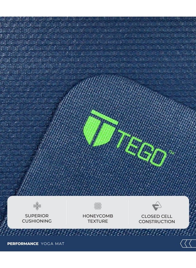 TEGO Stance Truly Reversible Yoga Mat Blue With Spring Green Guidealign - 5-6Mm Thick Comes With Yoga Mat Holder Bag72X24 Inch-Exercise, Anti Slip, Grippy For Men,Women,Kids  - Image 2