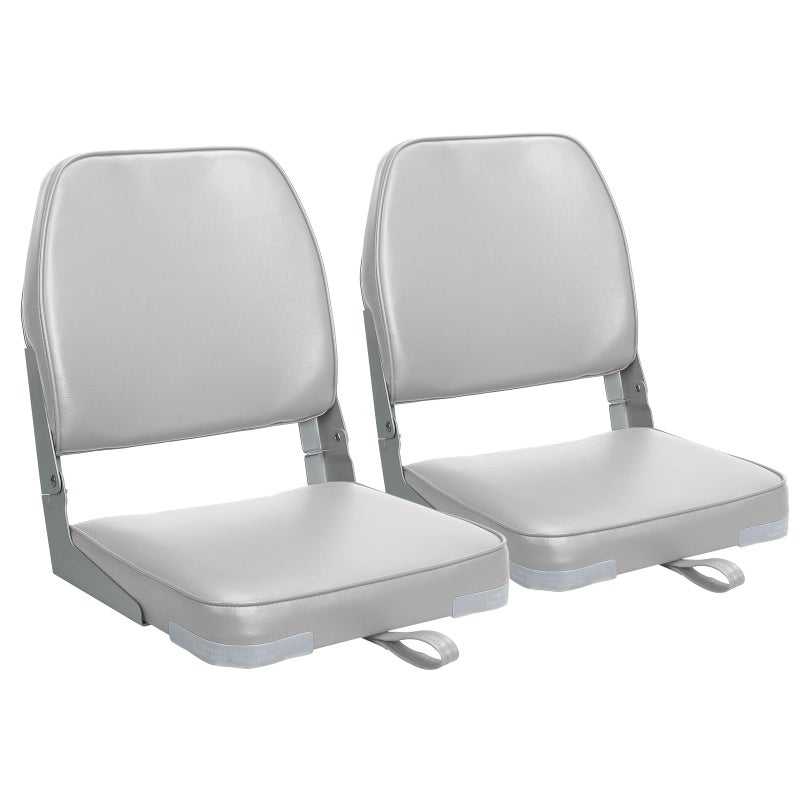 ERGOSEAT مقاعد قارب إيرغوسيت منخفضة الظهر قابلة للطي مع مسند ظهر، مقاعد قارب صيد قابلة للطي، مقاعد قارب بحرية، مقاعد قارب جون، مقعد كانو، عبوة 2، رمادي فاتح - Image 1