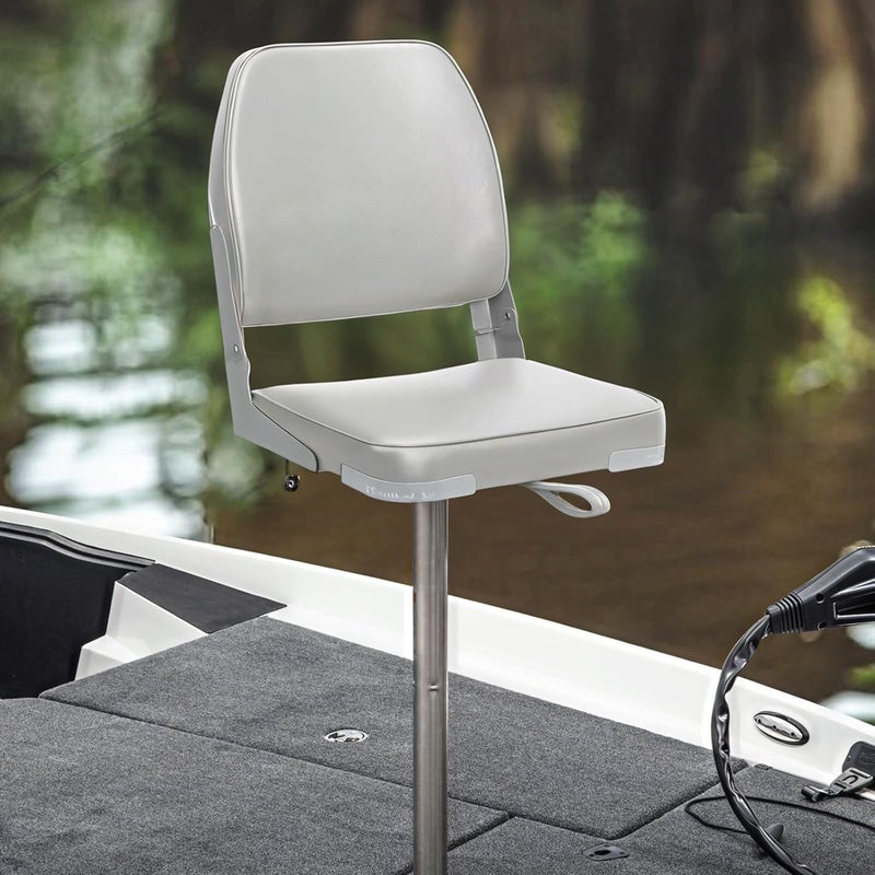 ERGOSEAT مقاعد قارب إيرغوسيت منخفضة الظهر قابلة للطي مع مسند ظهر، مقاعد قارب صيد قابلة للطي، مقاعد قارب بحرية، مقاعد قارب جون، مقعد كانو، عبوة 2، رمادي فاتح - Image 4