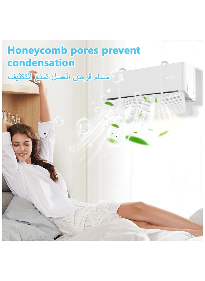 أيه بي جي - موجه مكيف الهواء، حاجز رياح مكيف الهواء، موجه تدفق قابل للتعديل لمكيفات الهواء المنفصلة لمنع الهواء من النفخ المباشر، مناسب للمنزل والمكتب، حاجز رياح قابل للسحب. - Image 1