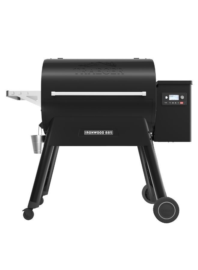 TRAEGER Ironwood 885 Electric Wood Pellet Grill and Smoker, Black, 885 Square Inches Cook Area, 500 Degree Max Temperature, Meat Probe, 6 in 1 BBQ Grill with WiFi and app connectivity, Black - Image 1