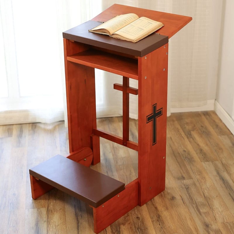 Guangshuohui Prayer Kneeler Pads Wooden Church Kneeler Folding Kneeling Bench for Home 20 x25x32H 50x65x80cm