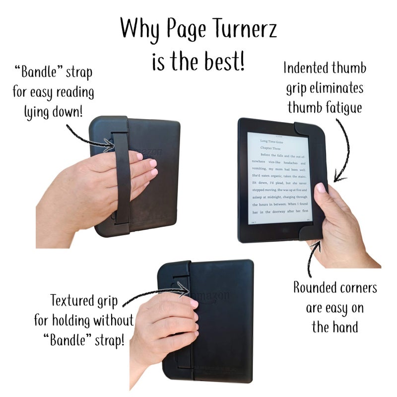 Mount Genie PageTurnerz 5-in-1 Grip Case Cover for Kindle Paperwhite 4 e-Reader (10th Gen) - Read in Any Position. Award Winning Design. - Image 3