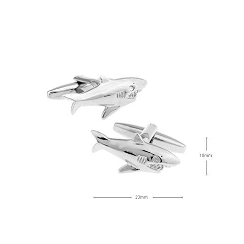 Vcufflinks Silver Shark Great White Beach Lifeguard Cufflinks Wedding Groom Cuff Links - Image 2