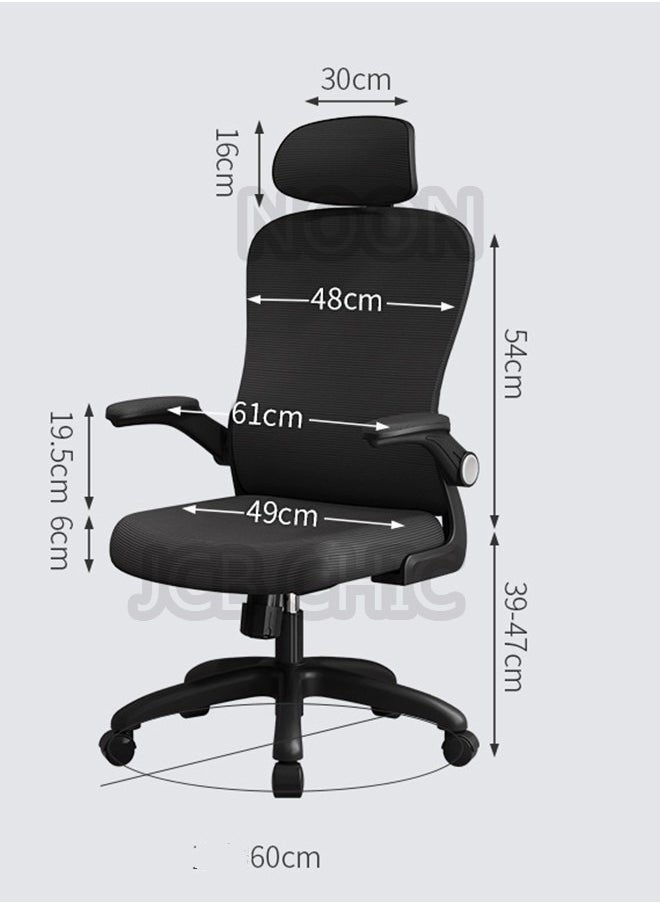 JCB CHIC - Home Office Desk Chairs Computer Chair Gaming Chair Ergonomic Home Office Desk Chair, Comfortable Mesh Back Lifting Swivel Work Chair with Lumbar Support 3D Headrest Seat Cushion D2 - Image 1