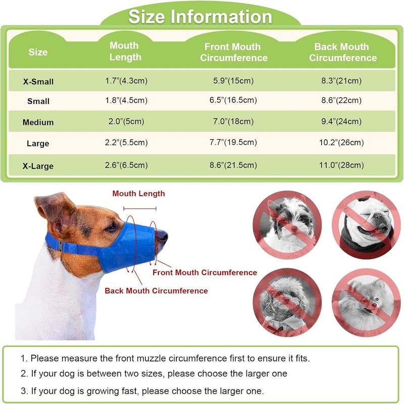 Coppthinktu Dog Muzzle for Small Medium Large Dogs Barking Biting Chewing Adjustable Mouth Guard Blue X-Large - Image 2