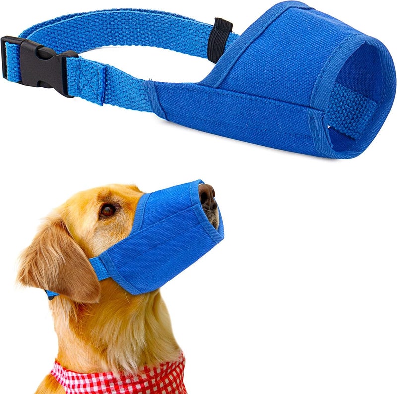 Coppthinktu Dog Muzzle for Small Medium Large Dogs Barking Biting Chewing Adjustable Mouth Guard Blue X-Large - Image 1