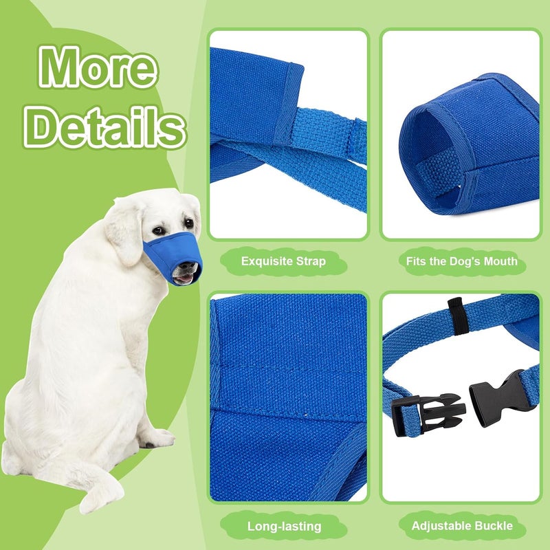 Coppthinktu Dog Muzzle for Small Medium Large Dogs Barking Biting Chewing Adjustable Mouth Guard Blue X-Large - Image 3