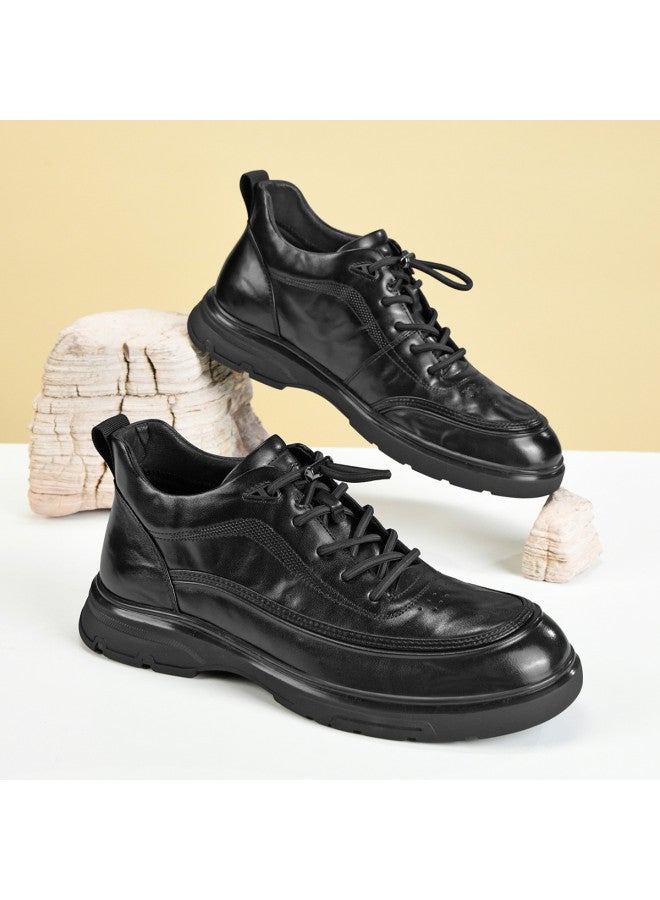 Septwolves Autumn New Business Boots For Men, Exquisite Hand-carved Texture, Slip-on Commuter Urban Business Casual Men's Shoes - Image 4