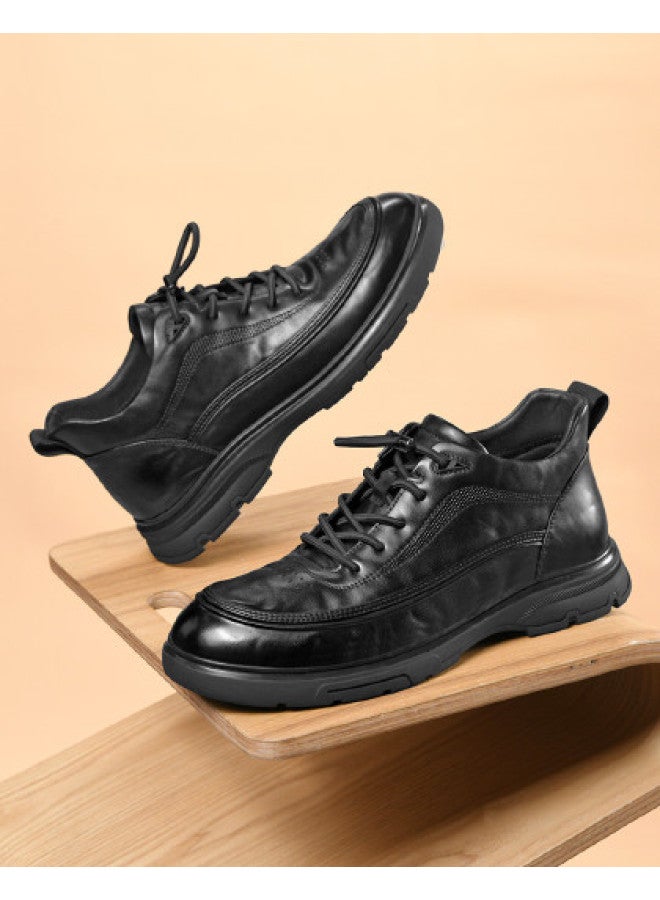 Septwolves Autumn New Business Boots For Men, Exquisite Hand-carved Texture, Slip-on Commuter Urban Business Casual Men's Shoes - Image 1