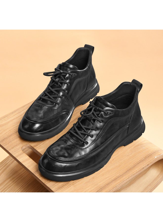 Septwolves Autumn New Business Boots For Men, Exquisite Hand-carved Texture, Slip-on Commuter Urban Business Casual Men's Shoes - Image 3