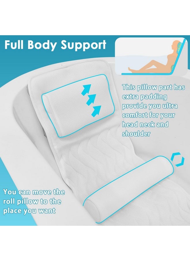 AEROiVi - Full Body Bath Pillow With Lumbar Pillow Bathtub Cushion With 14 Suction Cups 3D Air Mesh Fit Any Tub Luxury Bathroom Accessories - Image 1