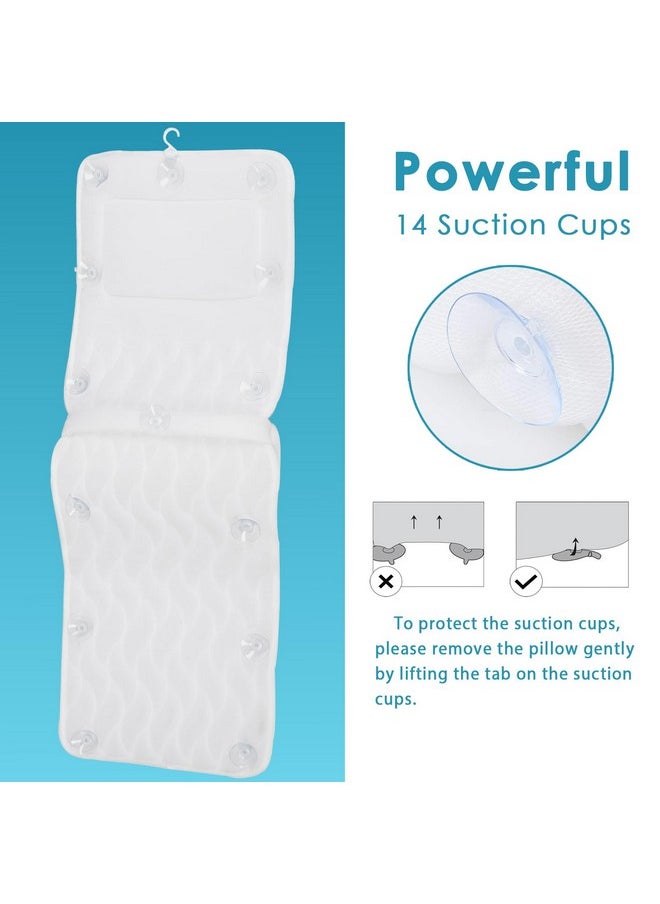 AEROiVi - Full Body Bath Pillow With Lumbar Pillow Bathtub Cushion With 14 Suction Cups 3D Air Mesh Fit Any Tub Luxury Bathroom Accessories - Image 1