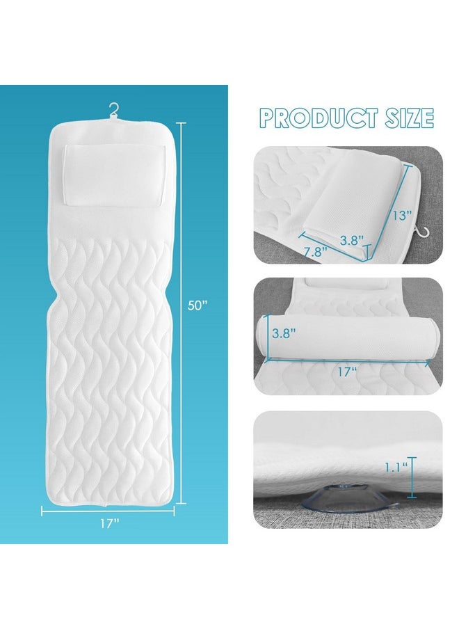 AEROiVi - Full Body Bath Pillow With Lumbar Pillow Bathtub Cushion With 14 Suction Cups 3D Air Mesh Fit Any Tub Luxury Bathroom Accessories - Image 1