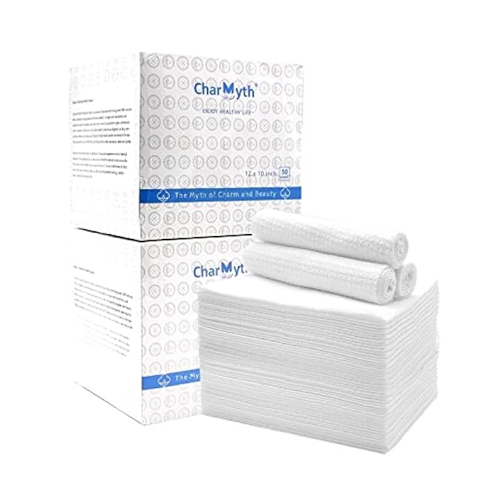 Charmyth Disposable Face Towels XL 100 Count - Extra Thick Soft Makeup Remover Wipes for Sensitive Skin Degradable Facial Cleansing Towels - Image 1