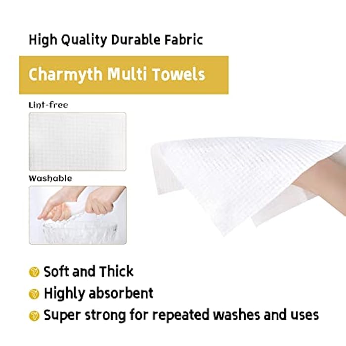 Charmyth Disposable Face Towels XL 100 Count - Extra Thick Soft Makeup Remover Wipes for Sensitive Skin Degradable Facial Cleansing Towels - Image 5