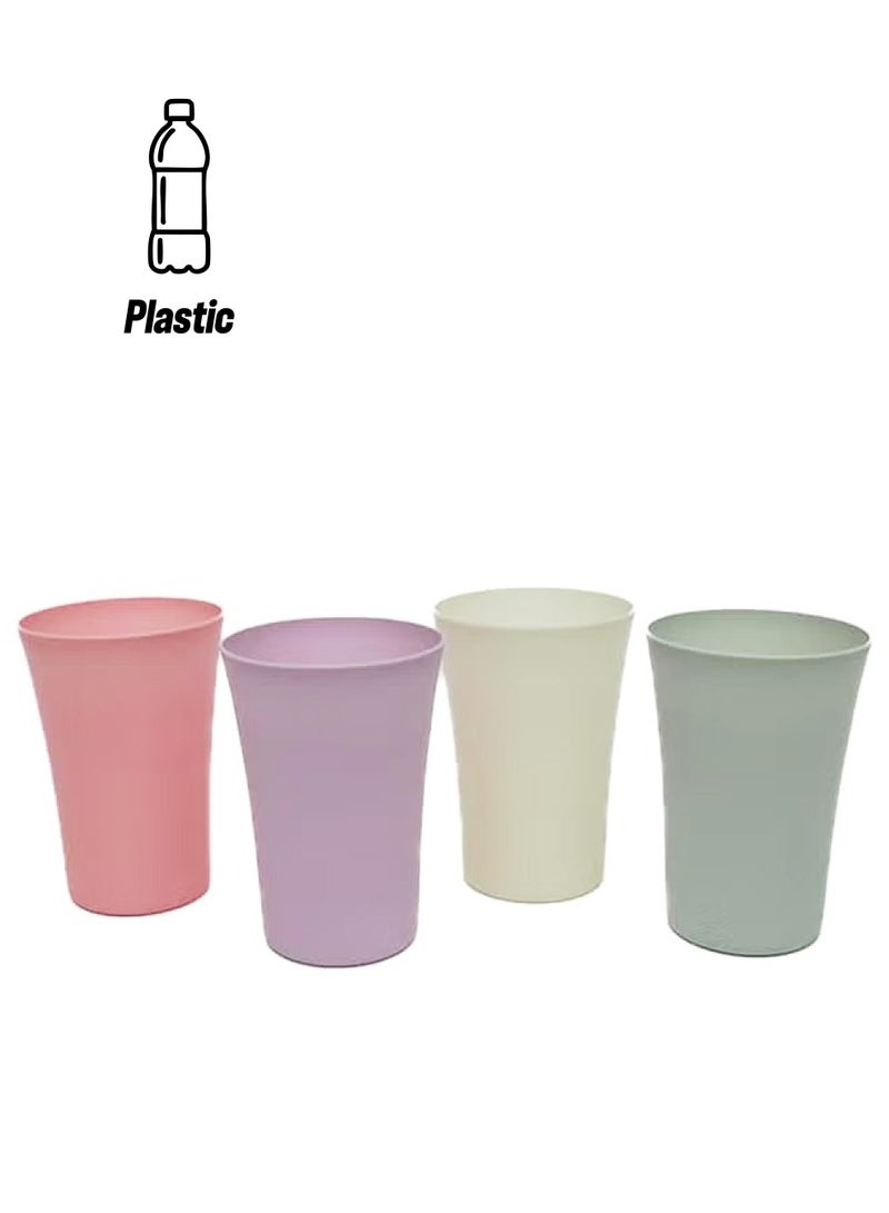 CATANES 4 Pcs Healthy Eco Friendly Plastic Tumbler, Mug, Cup For Water, Coffee, Milk, Juice, Tea,Tooth-Brushing 7x7x11 Cm Multicolour - Image 1