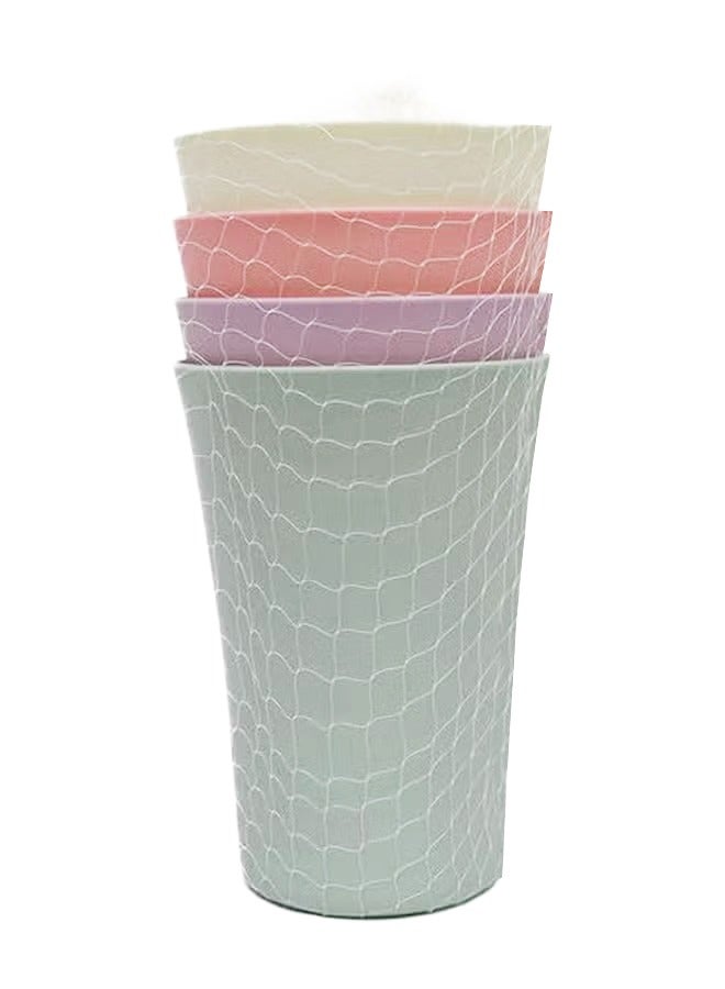 CATANES 4 Pcs Healthy Eco Friendly Plastic Tumbler, Mug, Cup For Water, Coffee, Milk, Juice, Tea,Tooth-Brushing 7x7x11 Cm Multicolour - Image 3