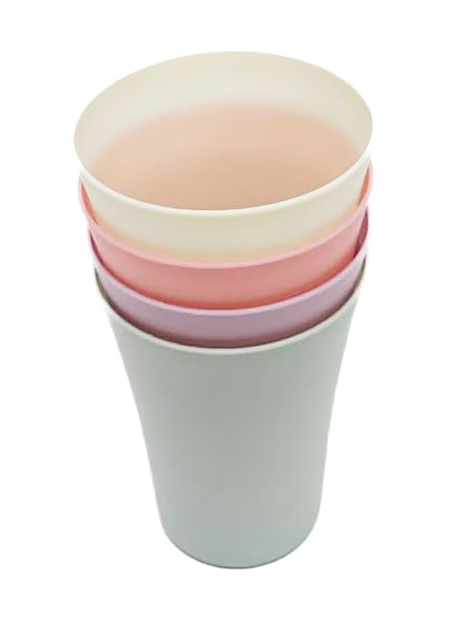 CATANES 4 Pcs Healthy Eco Friendly Plastic Tumbler, Mug, Cup For Water, Coffee, Milk, Juice, Tea,Tooth-Brushing 7x7x11 Cm Multicolour - Image 2