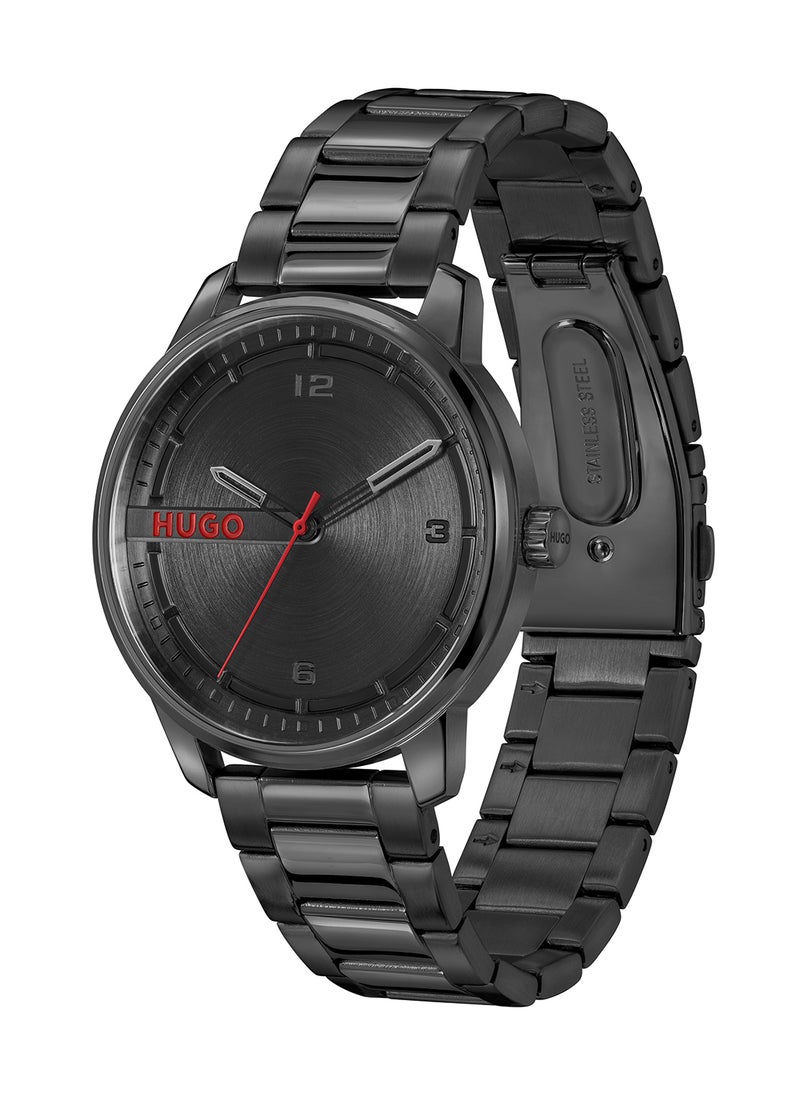 HUGO BOSS HUGO BOSS ROUND ANALOG MEN'S BLACK CASE WATCH - 1530365  - Image 1