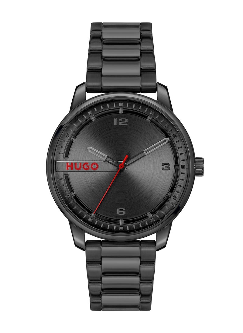 HUGO BOSS HUGO BOSS ROUND ANALOG MEN'S BLACK CASE WATCH - 1530365  - Image 2