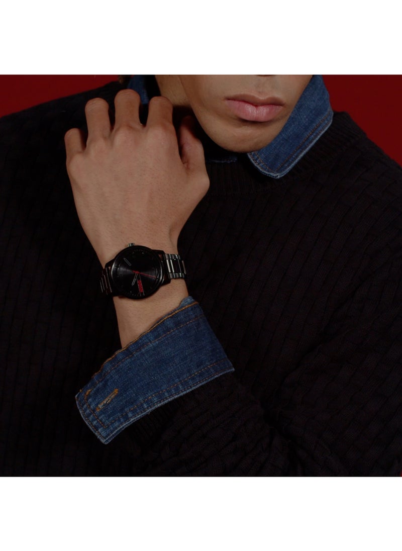 HUGO BOSS HUGO BOSS ROUND ANALOG MEN'S BLACK CASE WATCH - 1530365  - Image 5