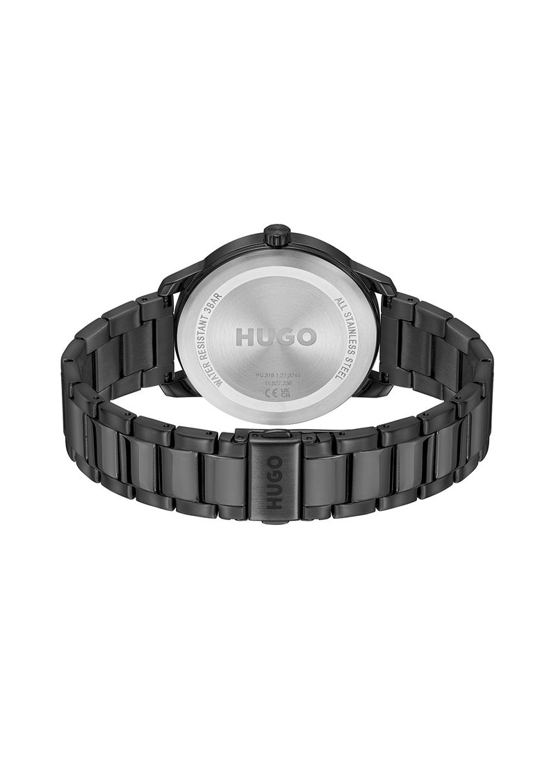 HUGO BOSS HUGO BOSS ROUND ANALOG MEN'S BLACK CASE WATCH - 1530365  - Image 3