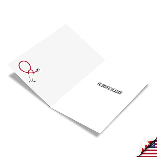 NobleWorks نوبل ووركس - 1 بطاقة شكر مضحكة (طبيب) مع ظرف بحجم 5 × 7 بوصة (1 بطاقة) شكرًا لطبيب عظيم 9115 - Image 2