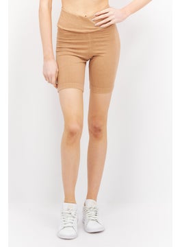 Reebok Women Sportswear Fit Training Legging Shorts, Tan  - Image 1