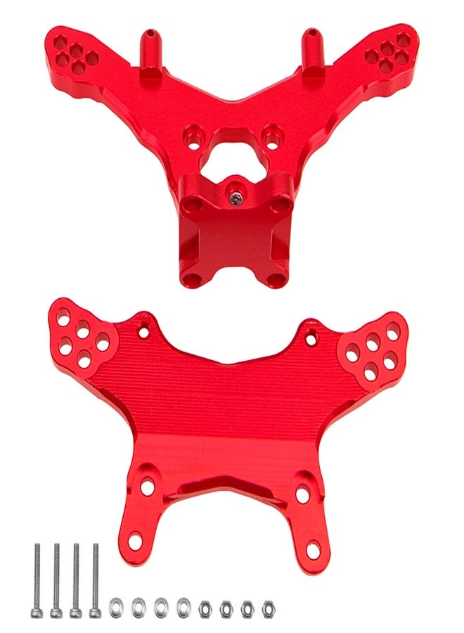 Vgoohobby Metal Front & Rear Shock Tower RC Shocks Damper Mount Set Compatible with Losi 1/18 Mini-T 2.0 2WD Stadium RC Truck Hop-Up Parts (Red) - Image 1