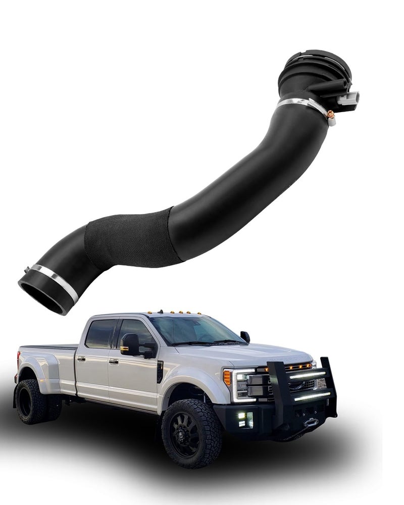 Gledewen أنبوب مخرج مبرد التيربو، HC3Z-6F073-B، متوافق مع فورد F250 F350 سوبر ديوتي 2017 2018 2019 بمحرك 6.7 لتر باورستروك، أنبوب مبرد التيربو، أنبوب سحب الهواء من الجانب البارد مع مستشعر - Image 1