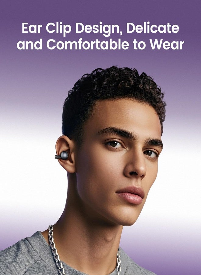 mojawa StarClip Open-Ear Wireless Bluetooth Headphones, Clip-On Earbuds with Soft Silicone Pads, 4D Panoramic Sound, Enhanced Comfort & Secure Fit, IP54 Water-Resistant Ear Grips for Workout, Black - Image 3